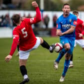 Lancaster City take on FC United of Manchester at Giant Axe earlier this month