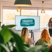 Abbie Curzon launching the new Neurodiversity Toolkit to colleagues. Photo: The Cumberland Building Society