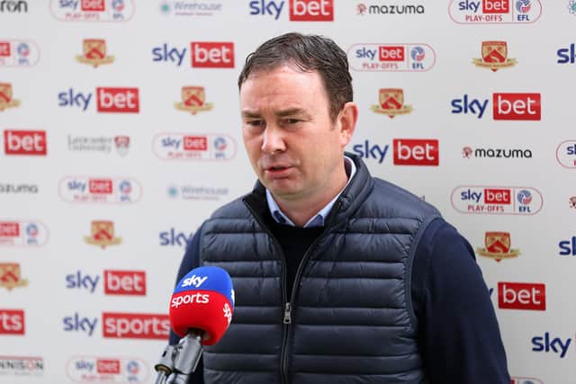 Derek Adams, manager of Morecambe (Photo by Charlotte Tattersall/Getty Images)