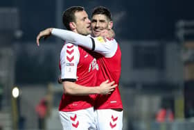 James Wallace as a Fleetwood player with Ched Evans