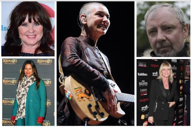 Numerous celebrities from across Lancashire have paid tribute to Sinéad O'Connor, centre.
