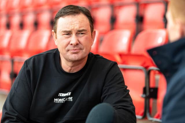 Morecambe manager Derek Adams Picture: KELVIN LISTER-STUTTARD