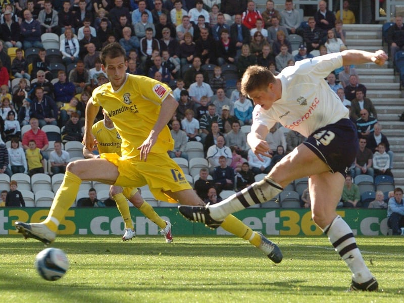 PNE vs Cardiff City, Saturday 18th April 2009 - PNE won the match 6-0
Neil Mellor releases the trigger