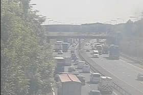 Long delays were reported after a crash closed two lanes on the M6 near Standish (Credit: National Highways)