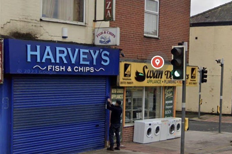 Rated 4: Harveys Fish & Chips at 176 New Hall Lane, Preston.