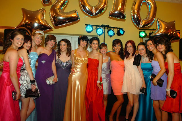Group shot for the 2010 Penwortham Girls High School prom held at Farington Lodge