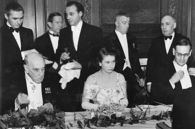 Three years before she ascended to the throne, a young Princess Elizabeth made a visit to Preston - in March 1949. Here she is pictured at the Lord Lieutenant's banquet at the County Hall in Preston. On the left of the picture is Sir Robert Rankin