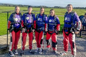 The Alcedo Care Group team before the skydive