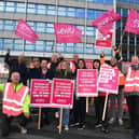 CWU workers on strike outside BT, Moor Lane, Preston