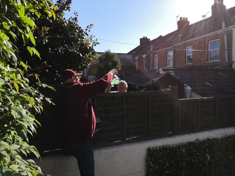 Catherine Robilliard shared this picture of supporting a neighbour on his own.