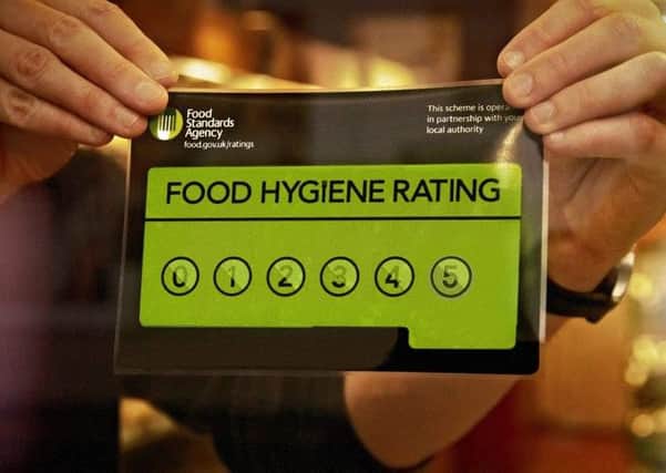 Hygiene ratings range from zero to five stars