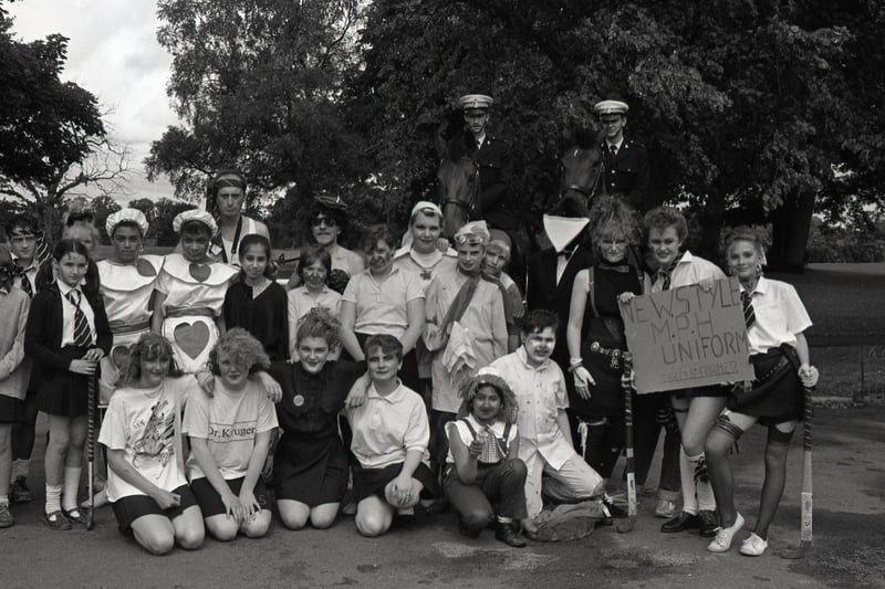 Children and staff from Northlands and Parklands High Schools, many of them in fancy dress, were taking part in a Sports Aid 88 worldwide charity run, on Preston's Moor Park