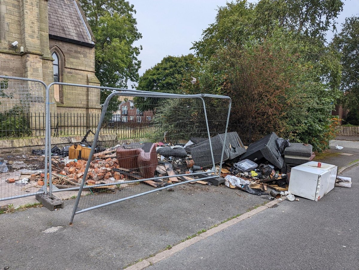 Councillor hits out as fly-tippers strike again outside St Luke's Church in Preston