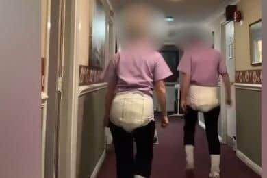 The Tik Tok footage shows members of Gillibrand Nursing Home in Chorley dancing while in nappies
