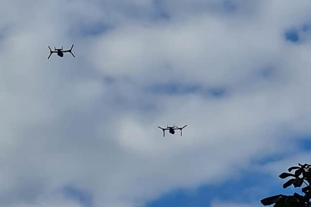 The Bell Boeing V-22 Ospreys, flown by the US Air Force, were spotted over Lancashire on Wednesday (August 16). (Picture by Amy Woods)