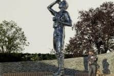 Clsoe up of the sculpture which will feature in The RAF Beneveolent Fund Garden at Chelsea Flower Show