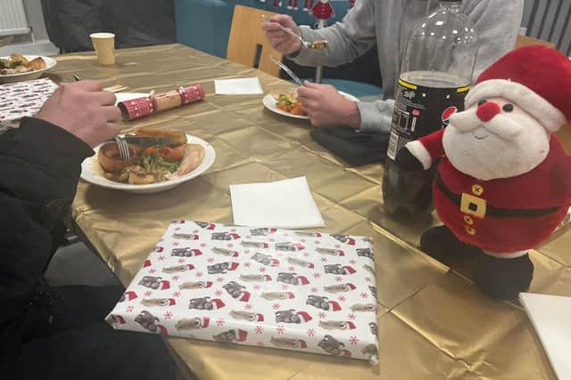 The food was served from 11am-2pm to allow anyone without a place to go on Christmas to have a hot meal.