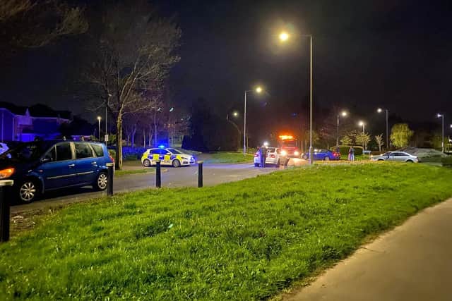 The crash happened near the entrance to the Holland House estate in Walton-le-Dale last night (Wednesday, April 21). Pic credit: Dimitris Stamatellos
