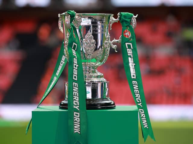 A view of the Carabao Cup trophy prior to the Carabao Cup Final
