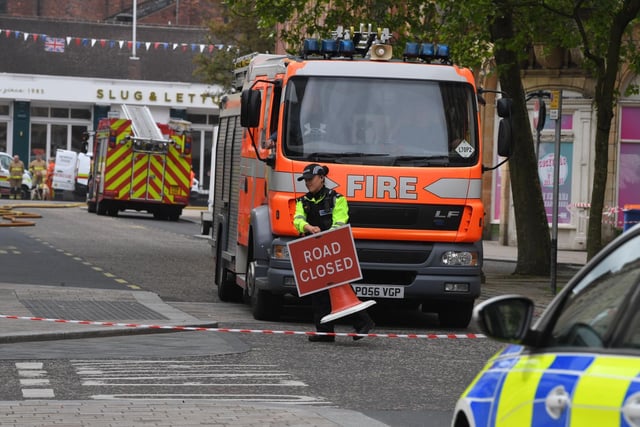 Emergency services at the scene of a fire in Preston on Friday morning.