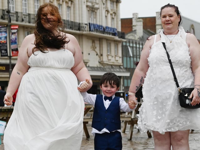 The annual Wedding Walk, raising funds for Trinity Hospice.