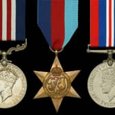 Sgt Roskell's medal set, with his Military Medal on the left, is up for sale next month in London.
