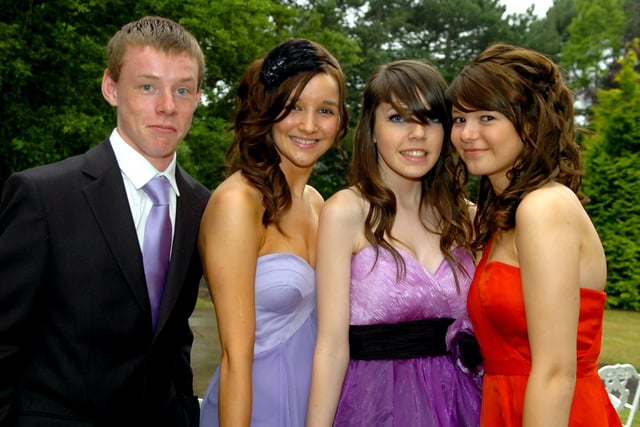 Rob Vials, Hannah Creeney, Beth Simpson, and Jaydene Enion arrive at Farington Lodge for the 2010 Penwortham Girls High School prom