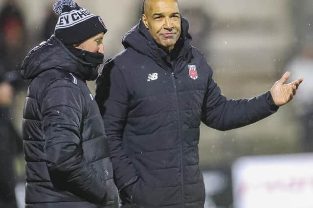 Chorle3y boss Andy Preece, right, with his assistant Chris Anderson (photo: David Airey/dia_images)