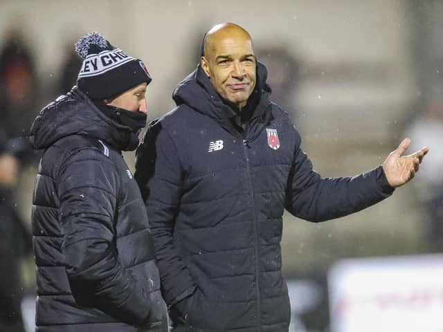 Chorle3y boss Andy Preece, right, with his assistant Chris Anderson (photo: David Airey/dia_images)