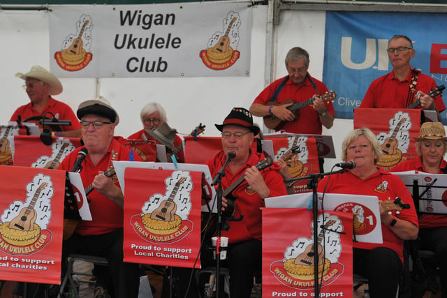 Wigan Ukulele Band provide some musical entertainment during Garstang Show 2022