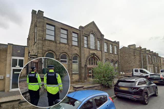 A pig’s head was left outside of a proposed mosque in Barnoldswick, prompting police to launch a hate crime investigation (Credit: Google/ Inset: Lancashire Police)