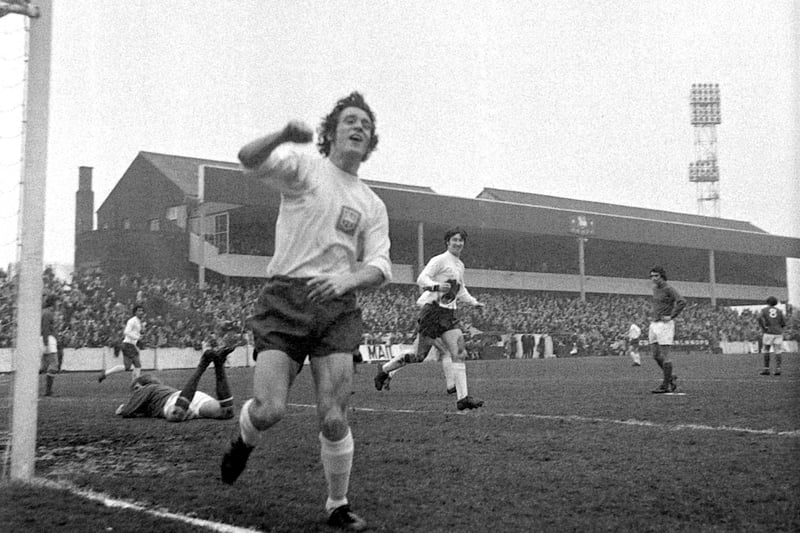 Preston North End V QPR  March 25th 1972
Alan Tarbuck celebrates scoring for PNE