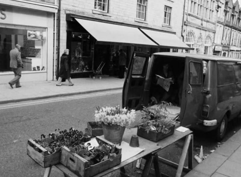 A stall on Church Street's outdoor market in the Seventies.