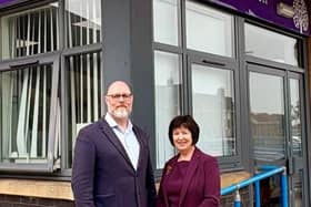 Tim Milner, Operations Director at Hawthorn Education Service, and Founder Caroline Mason.