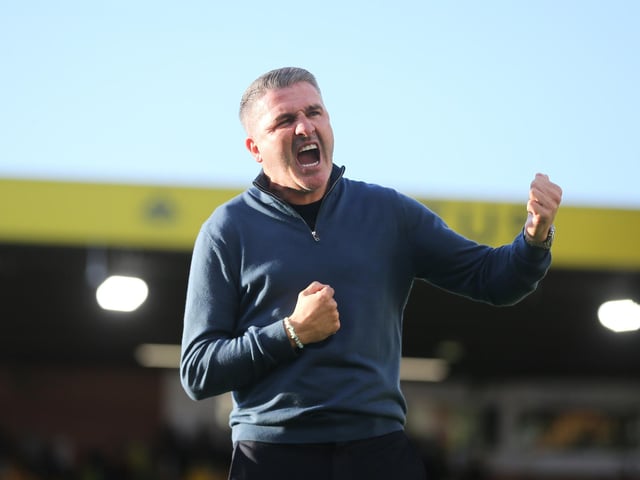 Lowe celebrates a 3-2 win at Carrow Road as PNE find their goalscoring boots