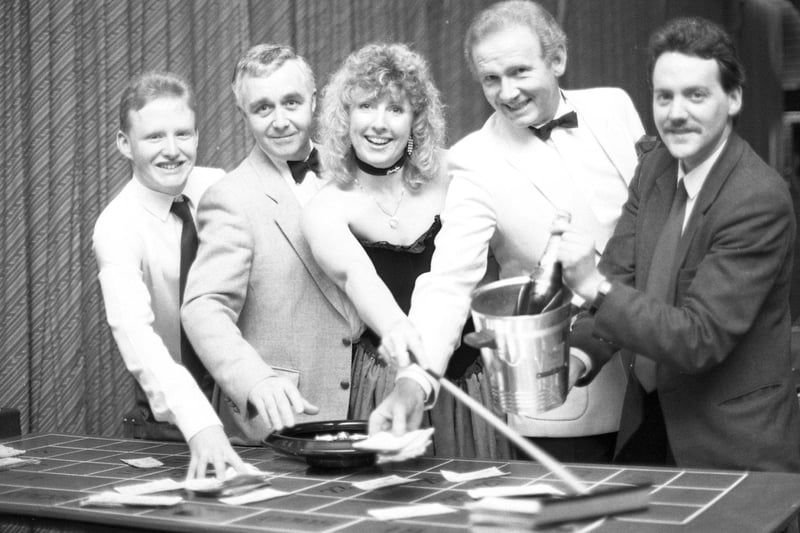 Here's a group of people enjoying a casino evening at Preston Grasshoppers on March 3, 1989. Do you recognise anyone?