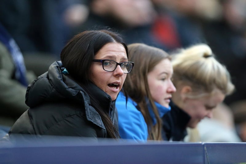Preston North End fans watch the second half action