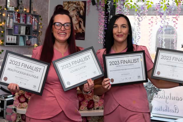Laura Butterfield and Louise Caton, co-owners of Beautylicious Boutique in Chorley with their four nominations