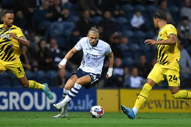 PNE's Brad Potts in action against Rotherham.
