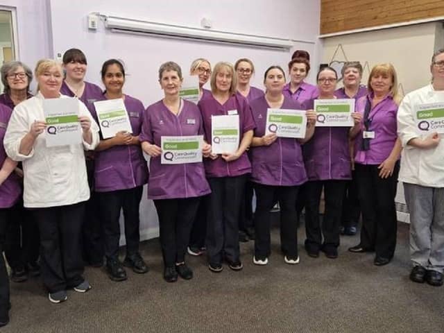 The team at Anchor's Beechfield Lodge celebrating their Good rating from the CQC.