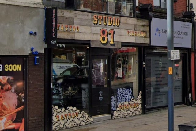 Studio 81 Tattoo & Piercing on Friargate has a rating of 4.9 out of 5 from 640 Google reviews
