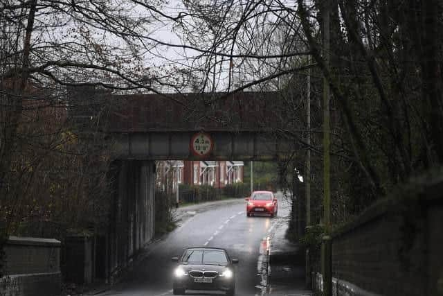 The railway line crossing Lea Road, close to where a previous station stood until 1938