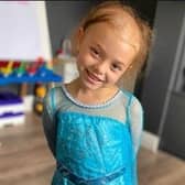 Six-year-old Isabelle has tragically died after battling Stage 4 Neuroblastoma, a rare form of childhood cancer. Picture credit: Louisa and Blaine Grundy