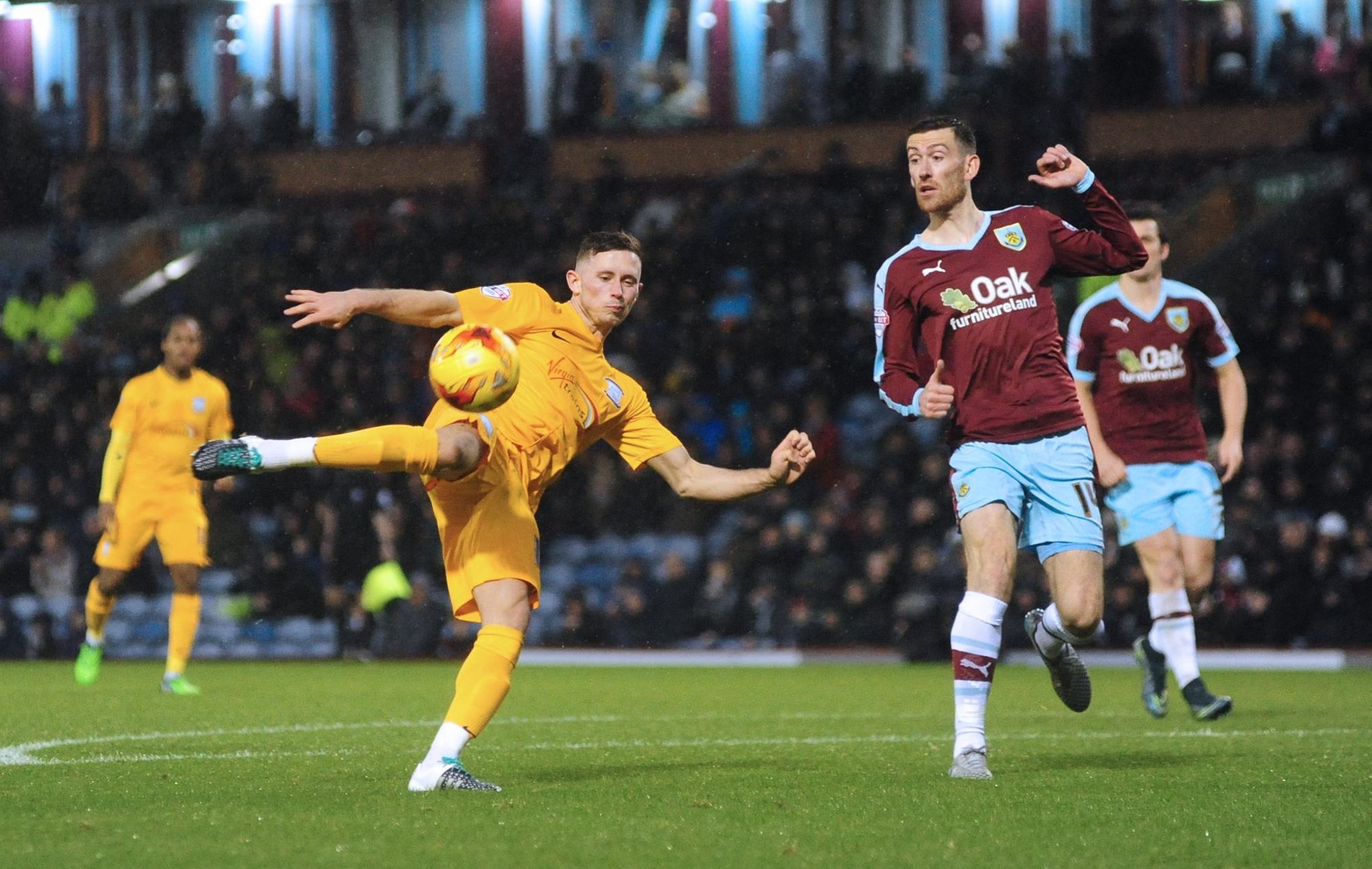 When were Preston North End, Blackburn, Blackpool and Burnley last in the same division?
