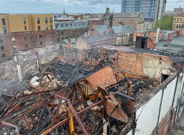 Fire ravaged former Odeon cinema and Tokyo Jo's nightclub in Church Street, Preston 
Credit: Pete Marquis