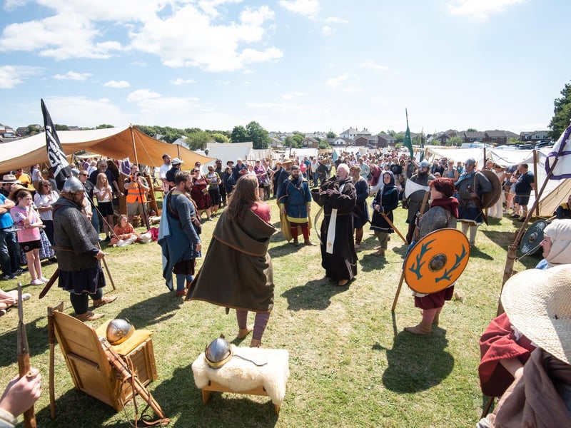 Heysham Viking Festival 2026 had plenty of Vikings with helmets and weapons.