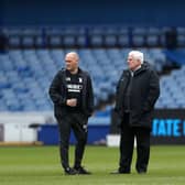 Preston North End boss Alex Neil chats with owner Peter Ridsdale. (Photo by Lewis Storey/Getty Images)