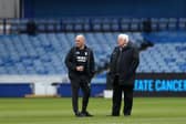 Preston North End boss Alex Neil chats with owner Peter Ridsdale. (Photo by Lewis Storey/Getty Images)