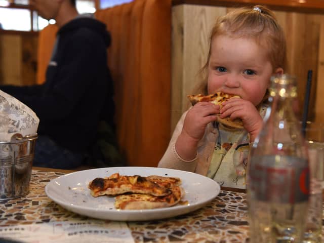 Customers young and old are enjoying the food on offer.