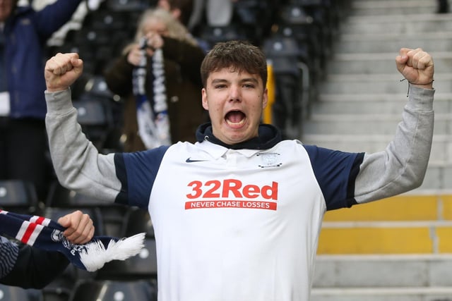 A PNE fan shows he's ready to go ahead of kick off.